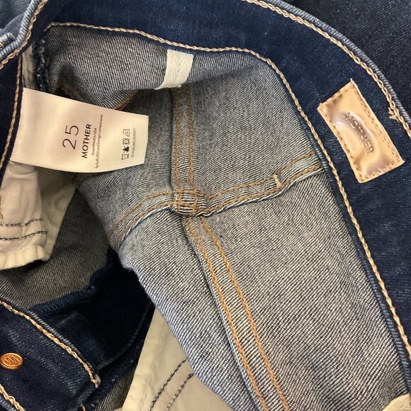 Mother The Hustler Ankle Fray Jeans 25 Blue Home Movies - Picture 12 of 12